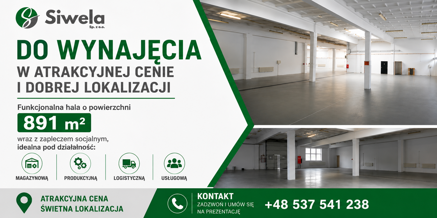 Hala produkcyjna w Świdnicy do wynajęcia Hala produkcyjna w Świdnicy do wynajęcia